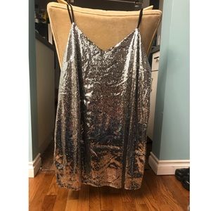 WildFable Silver Sequin Dress